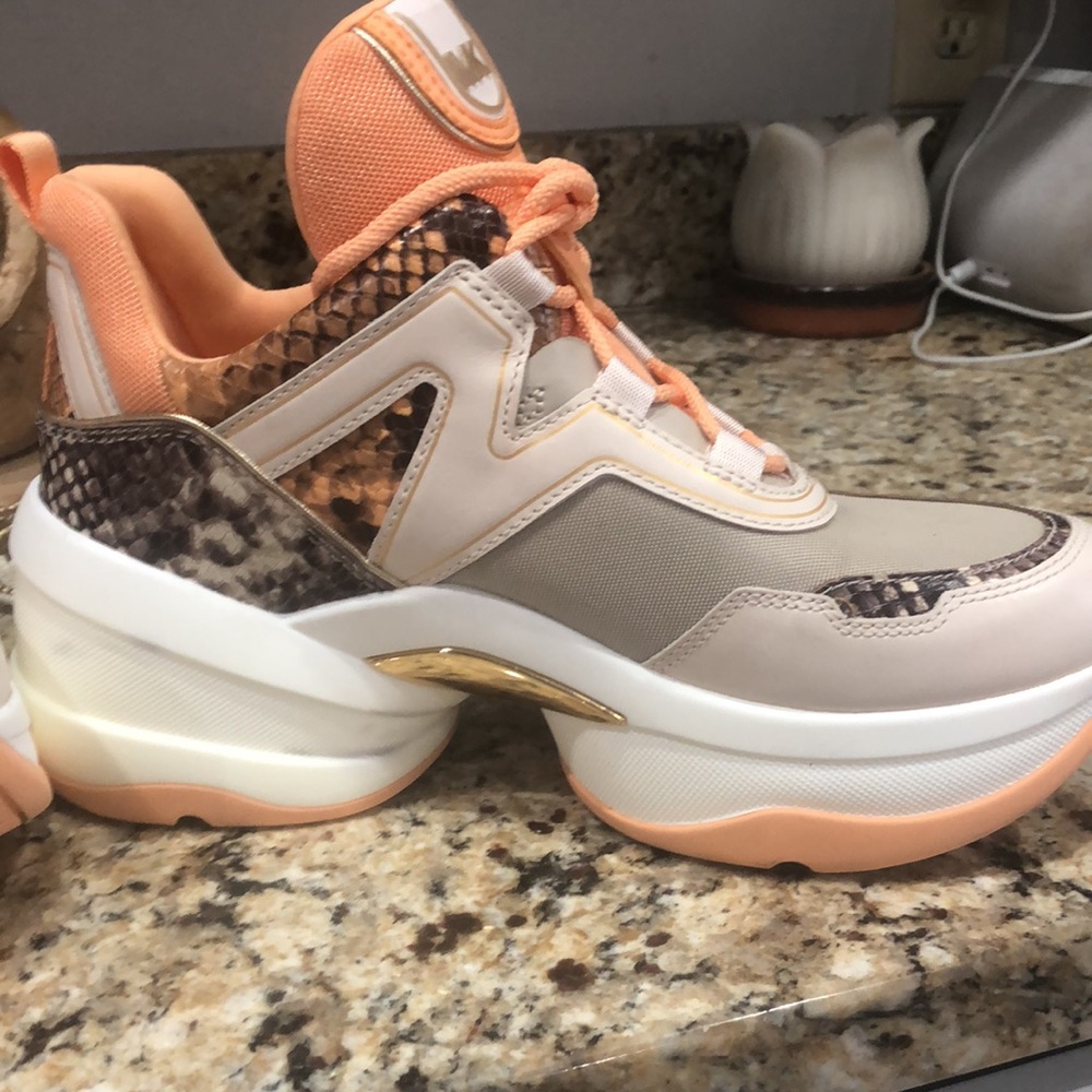 Michael Kors Olympia Python Embossed Trainers Siz… - image 8